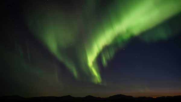 Display of beautiful northern lights